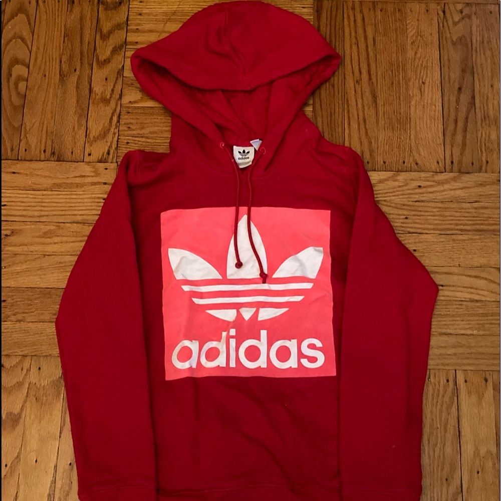 Adidas hoodie with pockets and a hood